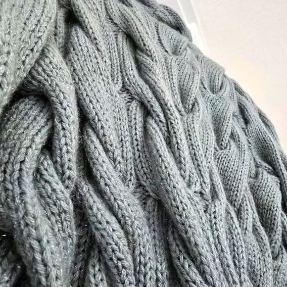 Lalo Cardigans Vazi Long Sparkle Wool Angora Mohair Coat Cardigan Turquoise - Picture 12 of 13